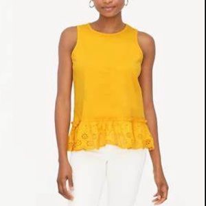 JCrew tank. NWOT. Adorable eyelet bottom.